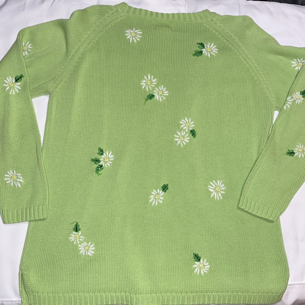 Vintage 90s Quacker Factory Large embroidered/beaded Flowered Sweater - Picture 5 of 5